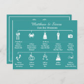 の週末の結婚タイムラインの日程 ポストカード (正面/裏面)