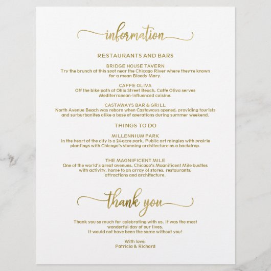 の週末の結婚旅程のシックなタイムラシンプルイン (裏面)