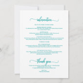 の週末の結婚旅程のシックなタイムラシンプルイン 招待状 (裏面)