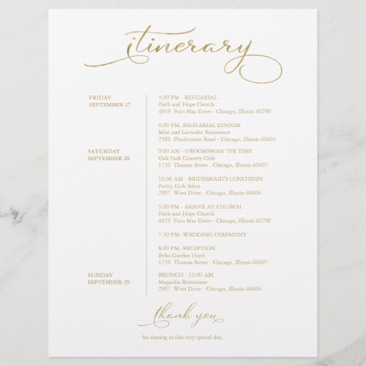 の週末結婚のウェルカムコースのスクリプエレガントト (裏面)