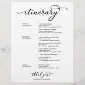 の週末結婚のウェルカム旅程シックなスクリプト (裏面)