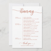 の週末結婚の歓迎の旅程レターバラ金ゴールド 招待状 (裏面)