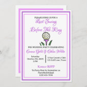 の週末結婚活動ゴルフパープルラベンダー 招待状 (正面/裏面)