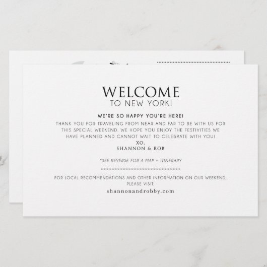 の週結婚ウェルカムマップカード – Shannon用カスタムの (正面/裏面)