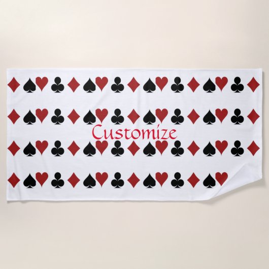 の遊カードがThunder_Coveに適合 ビーチタオル (正面)