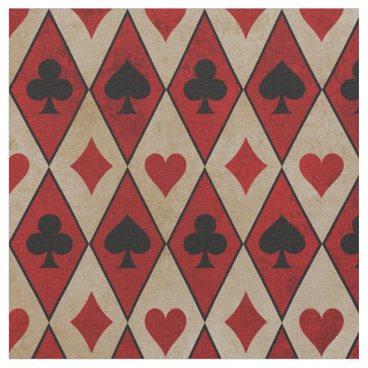 の遊カードは赤とタンに ファブリック (クローズアップ)