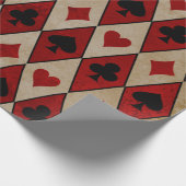 の遊カードは赤とタンに ラッピングペーパー (角)