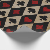 の遊カードは黒とタンのスーツ ラッピングペーパー (角)