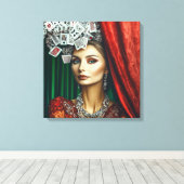 の遊カードエレメント、衣類デザイン、ファッション キャンバスプリント (インサイチュ (ウッドフロア))