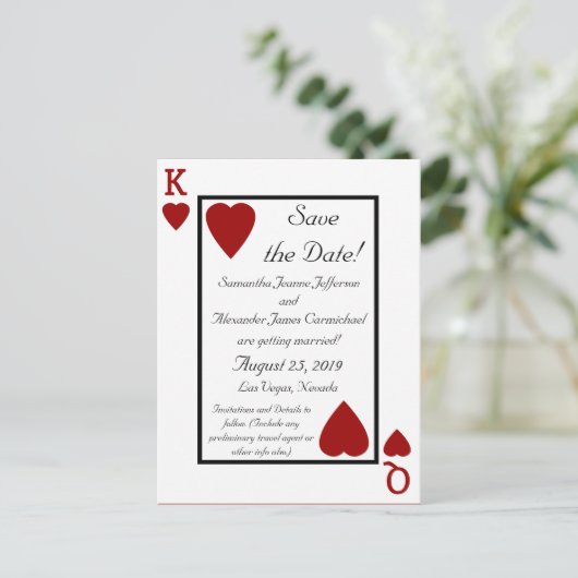 の遊カードキング/クイーン日付はがきを保存 案内ポストカード (スタンド正面)