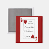 の遊カードキング/クイーン日付マグネットを保存 マグネット (正面/裏面)