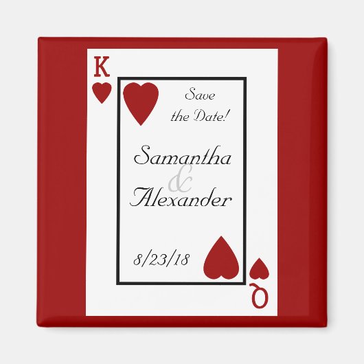 の遊カードキング/クイーン日付マグネットを保存 マグネット (正面)