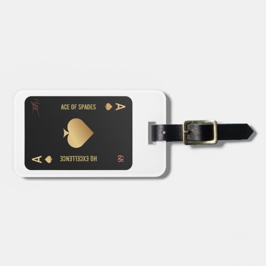 の遊カード、aceスペード ラゲッジタグ (正面横)