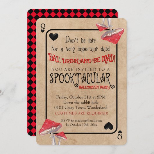 の遊カー熱狂するド・マッシュルーム 招待状 (正面/裏面)