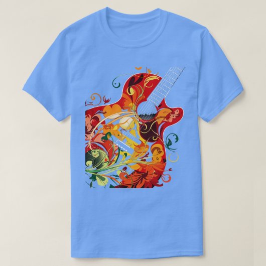 の遊ギターリスト音楽ライフおもしろい Tシャツ (デザイン正面)