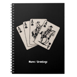 の遊トランプのポーカー – カードウエスタンカントリーガールトレンディー ノートブック