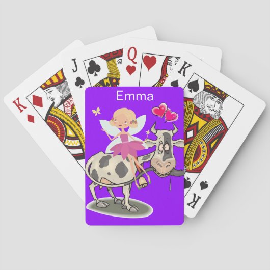 の遊トランプカウパープルピンク妖精ハート トランプ (裏面)