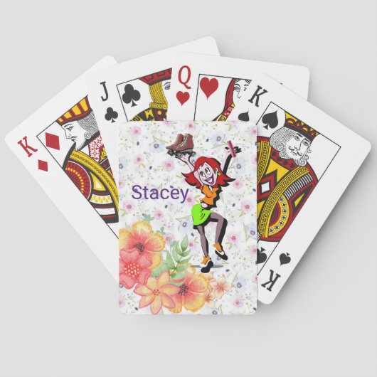 の遊トランプフローラスケートで滑るフローラ トランプ (裏面)