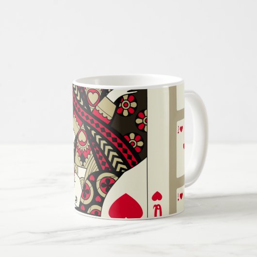 の遊ハートのカードはヴィンテージスタイルでスーツ。織里 コーヒーマグカップ (正面右)