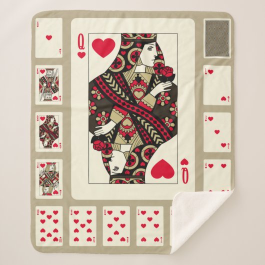 の遊ハートのカードはヴィンテージスタイルでスーツ。織里 シェルパブランケット (正面)