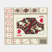 の遊ハートのカードはヴィンテージスタイルでスーツ。織里 フリースブランケット (正面(横))