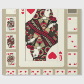 の遊ハートのカードはヴィンテージスタイルでスーツ。織里 ラッピングペーパー (フラット)