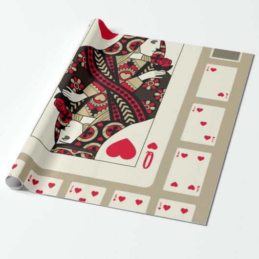 の遊ハートのカードはヴィンテージスタイルでスーツ。織里 ラッピングペーパー (アンロールド)