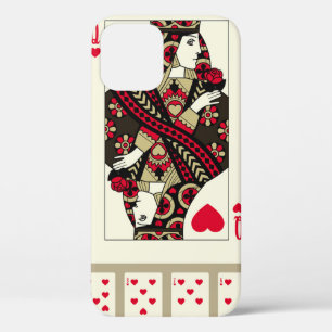 の遊ハートのカードはヴィンテージスタイルでスーツ。織里 iPhone 12ケース