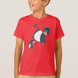 の遊ベルテッドガロウェイ牛&ふくらはぎ子供Tシャツ Tシャツ