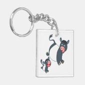 の遊ベルテッドガロウェイ牛&カーフアクリルキーリング キーホルダー (正面左)