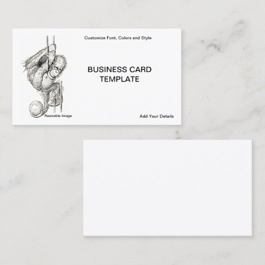 の遊ボール – Young Orangutan Ape 名刺 (正面/裏面)