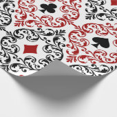 の遊名刺スーツと白いスクロール ラッピングペーパー (角)