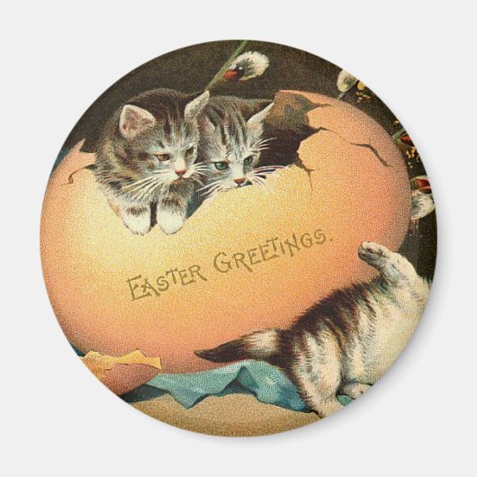 の遊子猫イースター マグネット (正面)