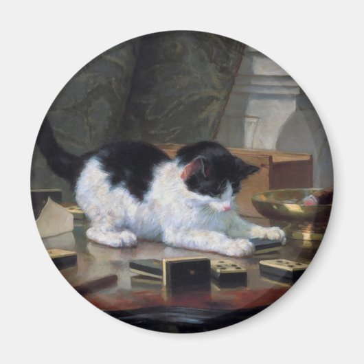 の遊子猫by Henriette Ronner-Knip マグネット (正面)