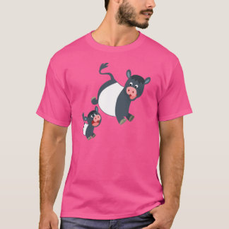 の遊漫画ベルテッドガロウェイ牛&カーフTシャツ Tシャツ