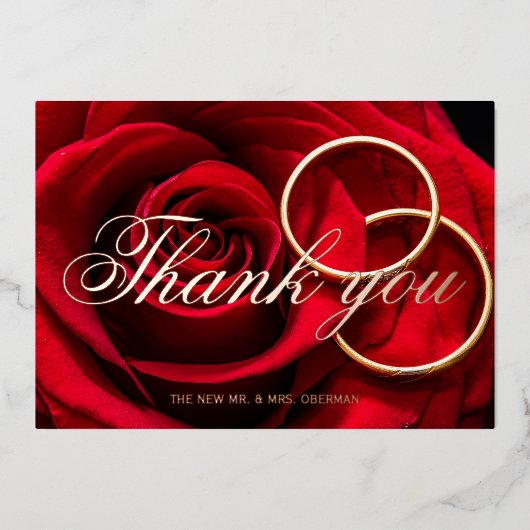 の重結婚ね合わせバラ金ゴールド箔サンキューカード 箔シーズンカード (正面)