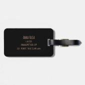 *~*の金ガーリーなヴィンテージのピンクの赤面の金ゴールドのグリッター ラゲッジタグ (裏面横)