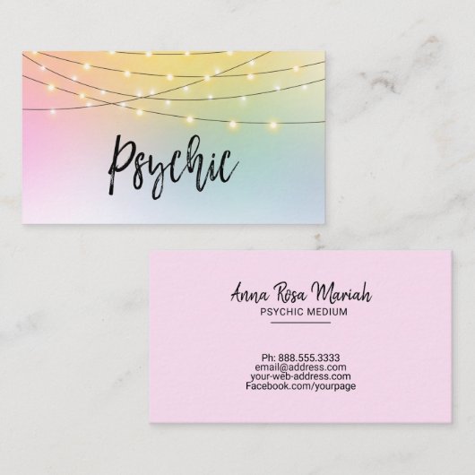 *~*の金ゴールドのひもはグラデーションな霊魂媒体のパステルをつけます 名刺 (正面/裏面)
