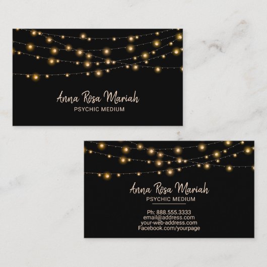 *~*の金ゴールドのひもはヨガの霊魂媒体をつけます 名刺 (正面/裏面)