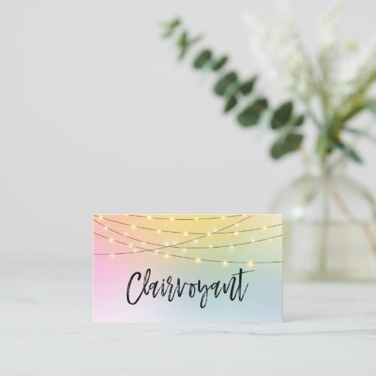 *~*の金ゴールドのひもは千里眼の読者のパステルをつけます 名刺 (スタンド正面)