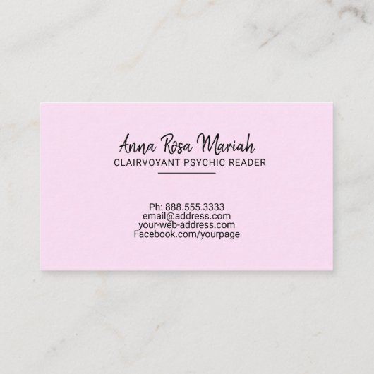 *~*の金ゴールドのひもは千里眼の読者のパステルをつけます 名刺 (裏面)