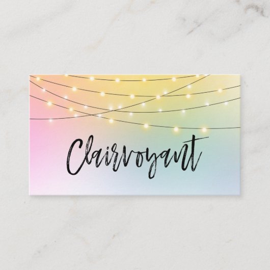 *~*の金ゴールドのひもは千里眼の読者のパステルをつけます 名刺 (正面)