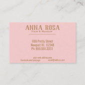 *~*の金ゴールドのガーリーで幾何学的なピンクのモモの水彩画 名刺 (裏面)