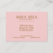 *~*の金ゴールドのガーリーで幾何学的なモモのピンク及び水彩画 名刺 (裏面)