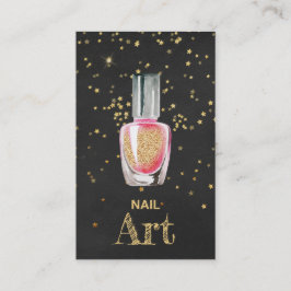 *~*の金ゴールドのグリッターのネイルアートのポーランド人のボトルの星 名刺