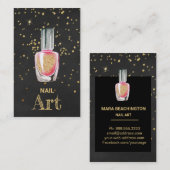 *~*の金ゴールドのグリッターのネイルアートのポーランド人のボトルの星 名刺 (正面/裏面)