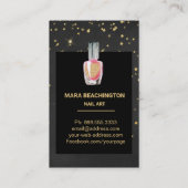 *~*の金ゴールドのグリッターのネイルアートのポーランド人のボトルの星 名刺 (裏面)