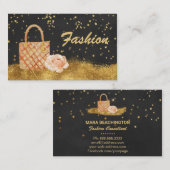 *~*の金ゴールドのグリッターのバッグのバラのファッションの星 名刺 (正面/裏面)