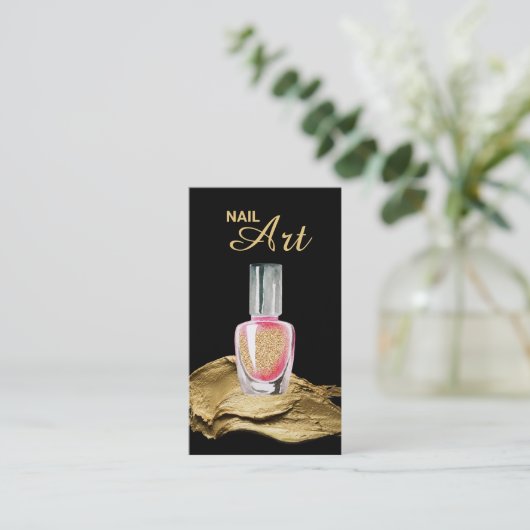 *~*の金ゴールドのグリッターの打撃のネイルアートのポーランド人のボトル 名刺 (スタンド正面)