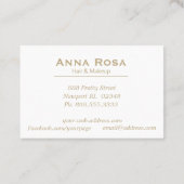 *~*の金ゴールドのシックで幾何学的なマゼンタの紫色の水彩画 名刺 (裏面)